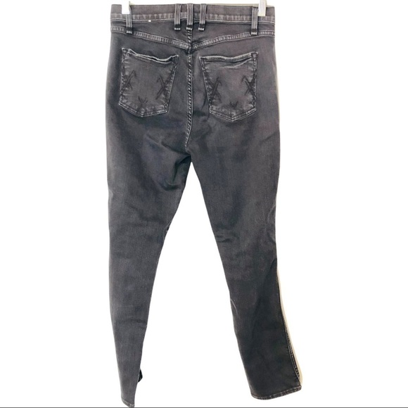 MCGUIRE Vintage Slim High Rise Destroyed Blown Out Knee Jeans Black 27 goth - Picture 3 of 15